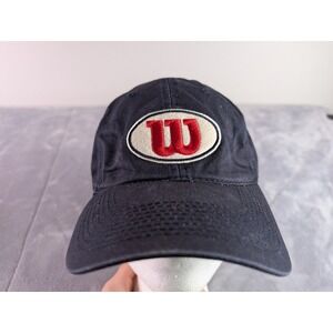 Wilson Baseball Cap Navy Blue Cotton Adjustable Hat Embroidered Logo OSFA